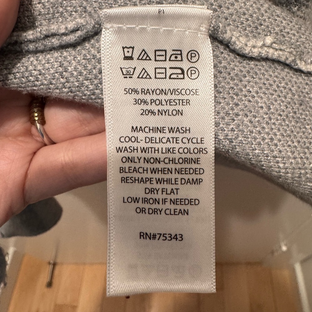 Cynthia Rowley Gray Checkered Zip Up Sweatshirt - Picture 4 of 4